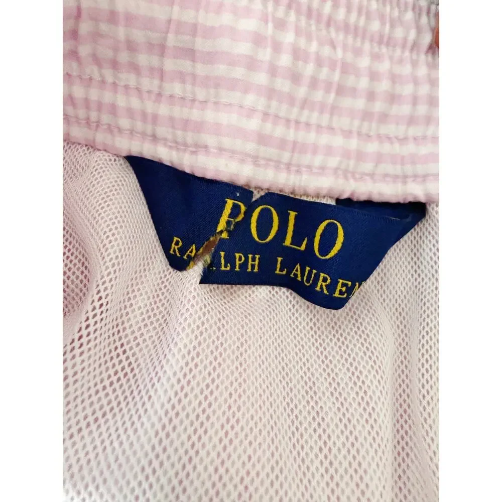 POLO RALPH LAUREN Swim Trunks Size 3XB NEW Traveler Short Pink White Stripe